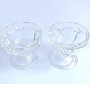 Vintage Small Ice Cream Glass Cups Dessert, Set of 2 Cups